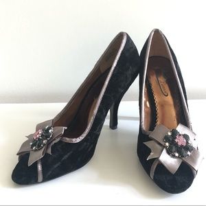 Poetic License Black Velvet Heels